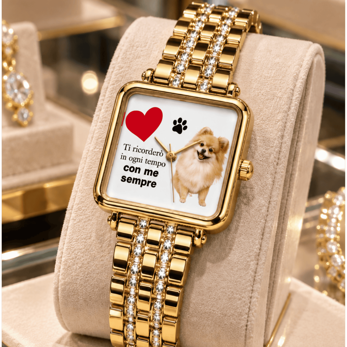 Orologio quadrato strass