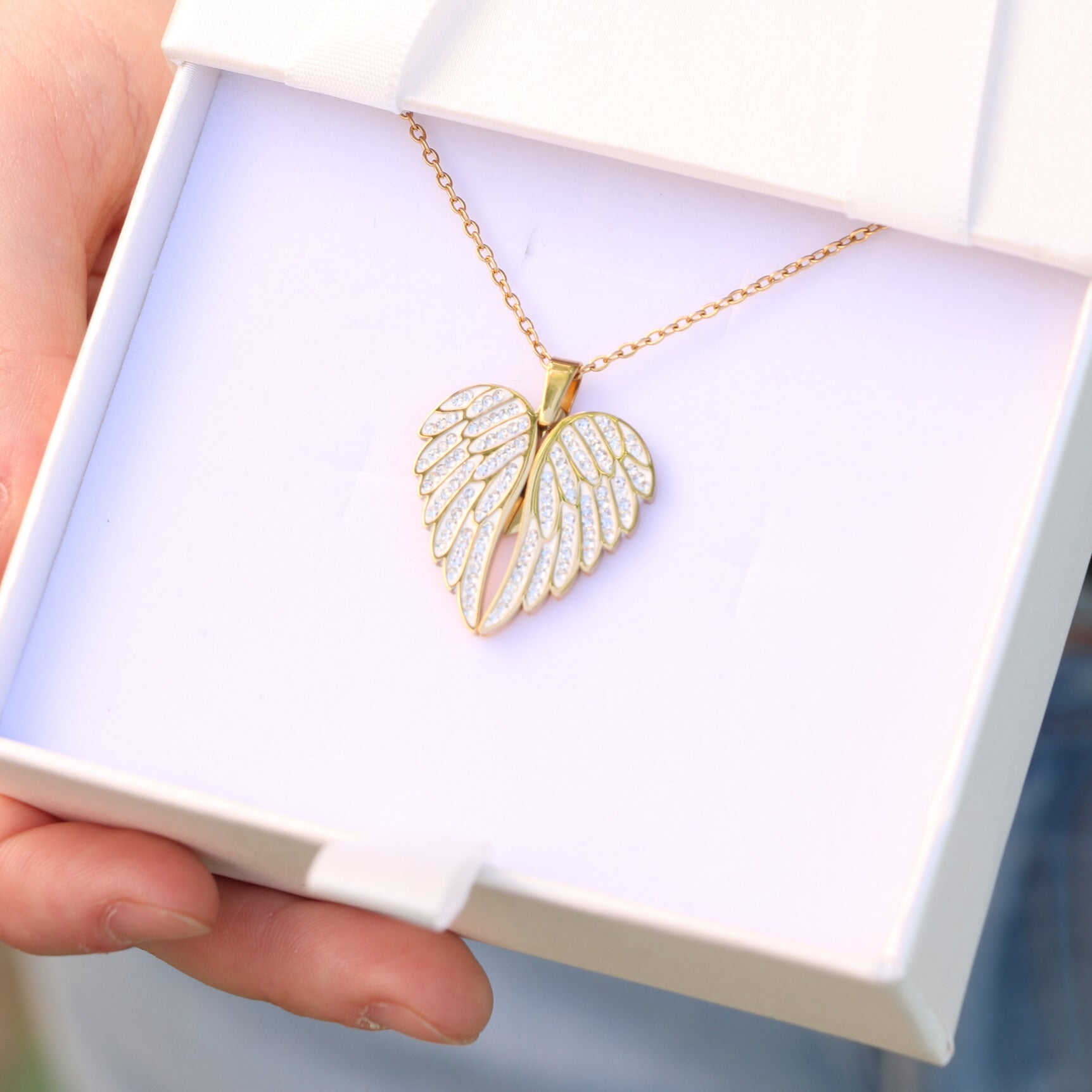 Collana Ali Di Angelo Con Incisione Personalizzata