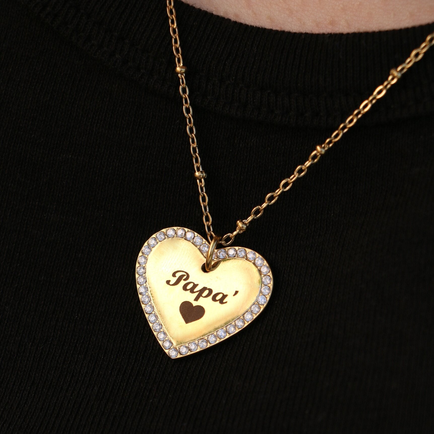 Collana Cuore Brillantinato Personalizzata