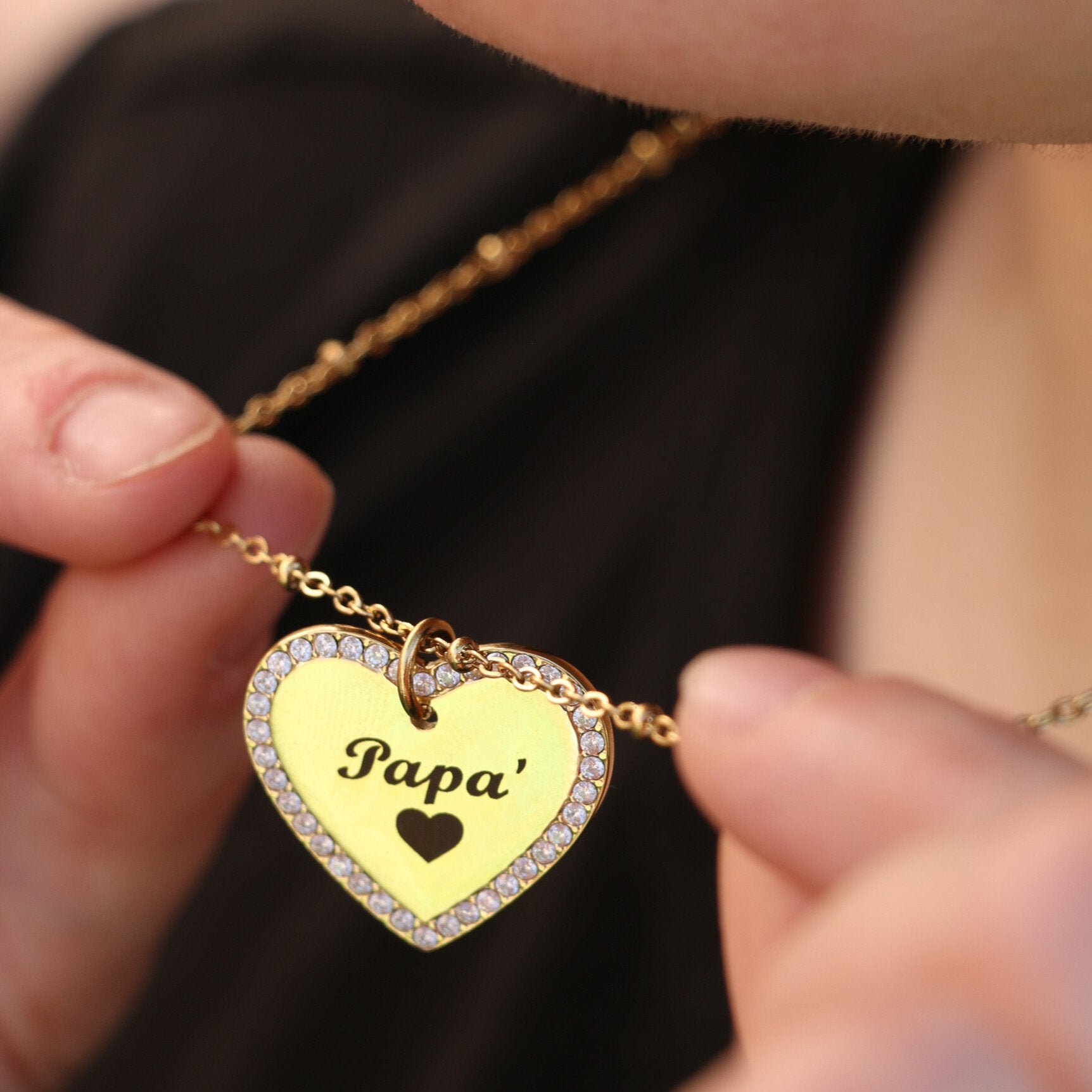 Collana Cuore Brillantinato Personalizzata