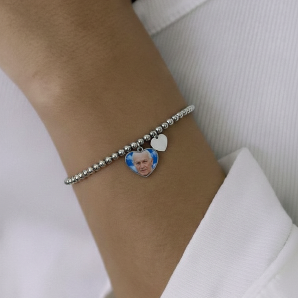 Bracciale Cuore PhotoCharm – Personalizzabile con Foto in Resina