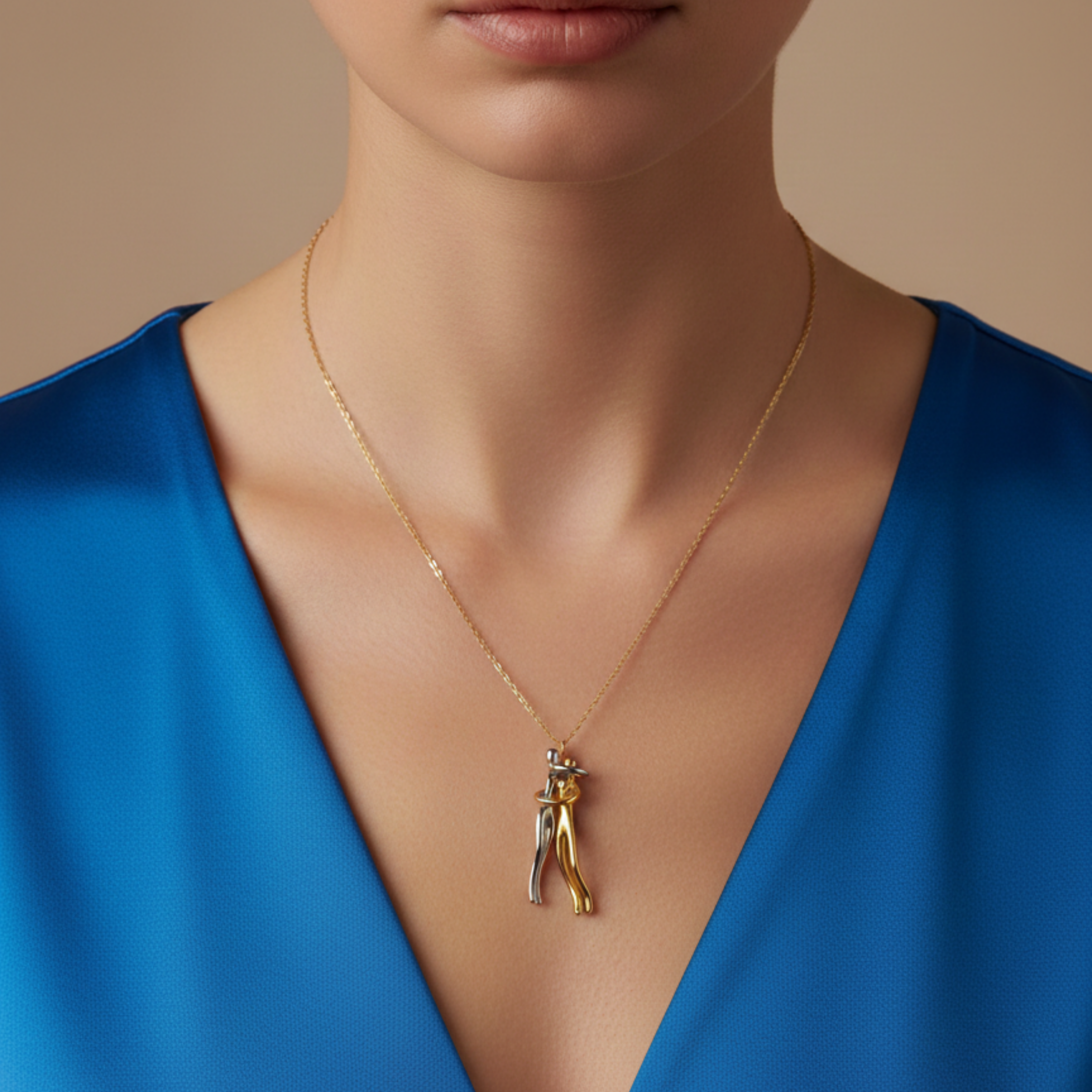 Collana coppia abbraccio