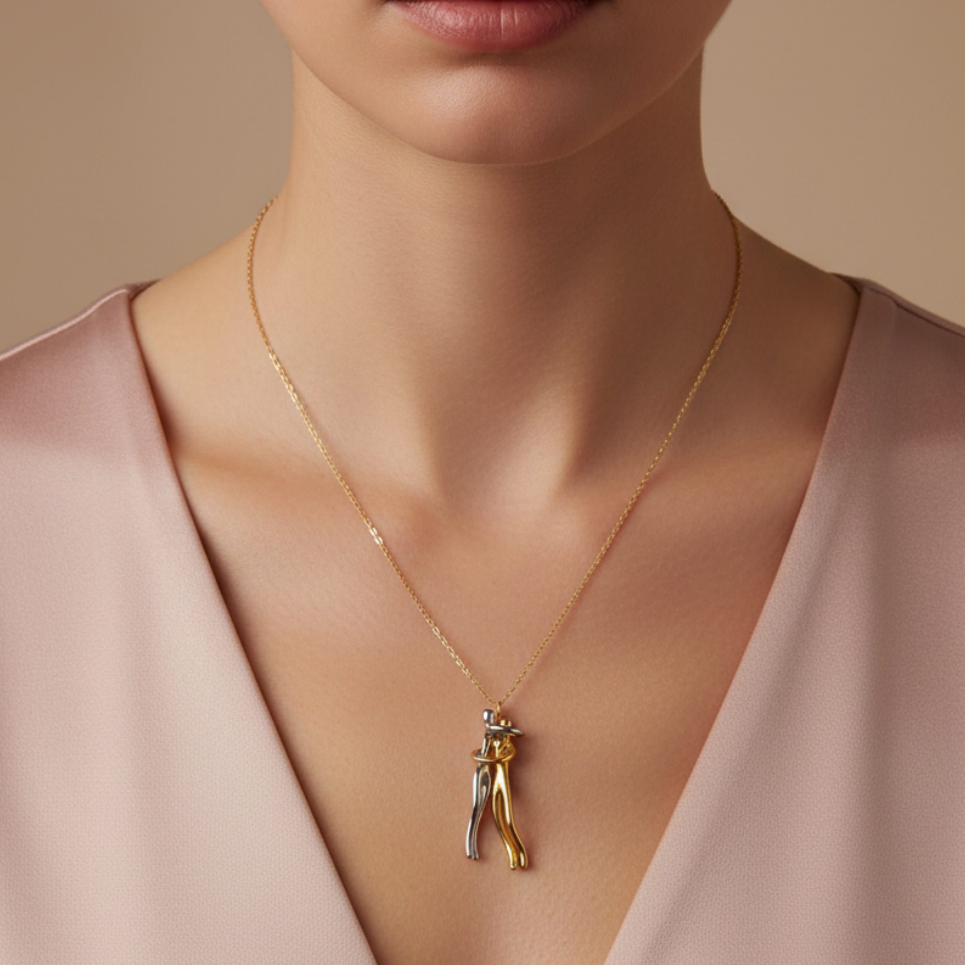 Collana coppia abbraccio