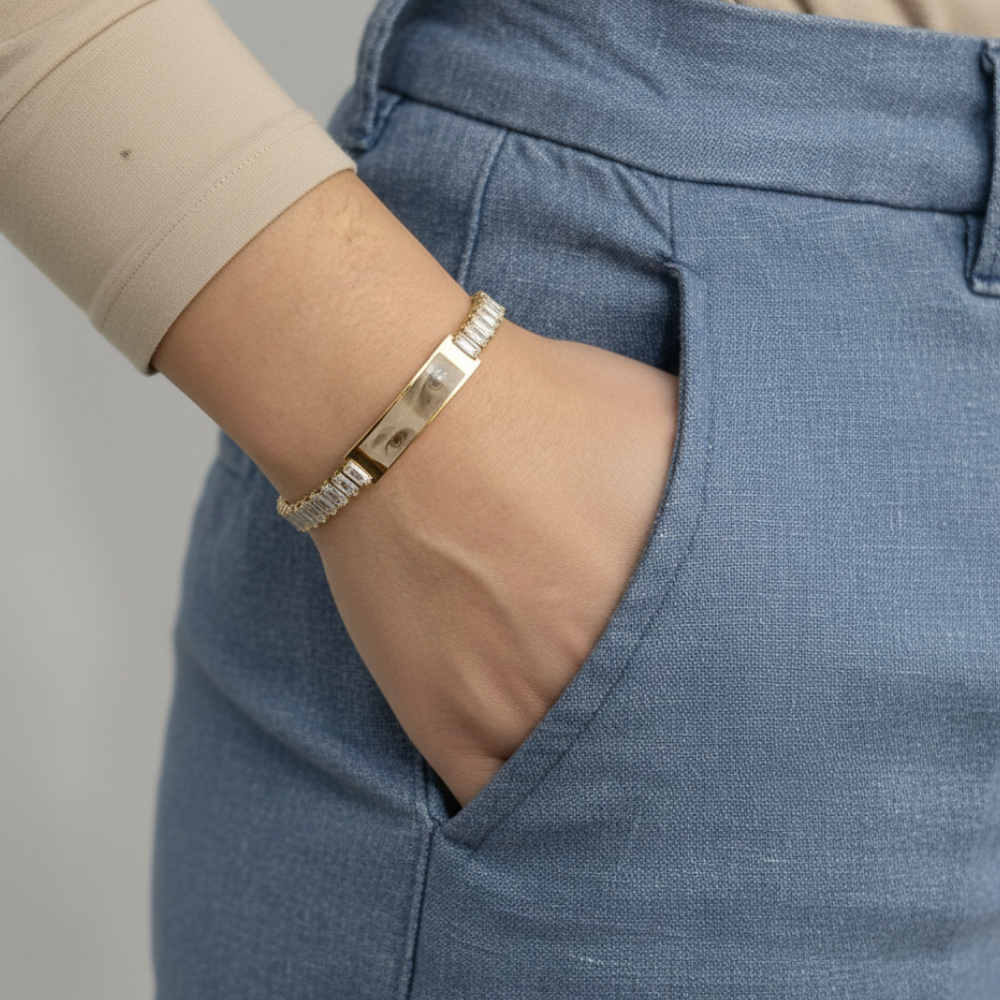 Coppia Bracciali Occhi Incisi Oro & Argento – Legame Eterno con Frase Personalizzata 💑