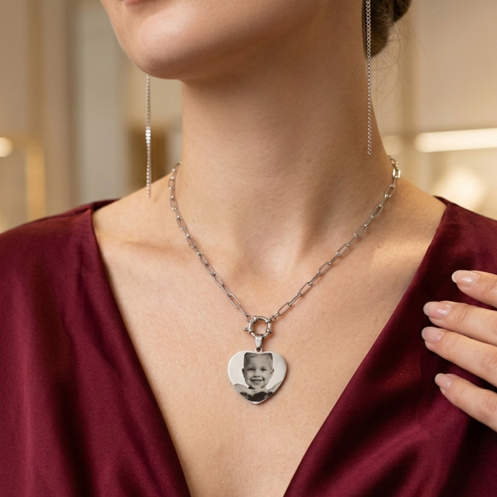 Legame Vivo – Collana Personalizzata con Foto Incisa