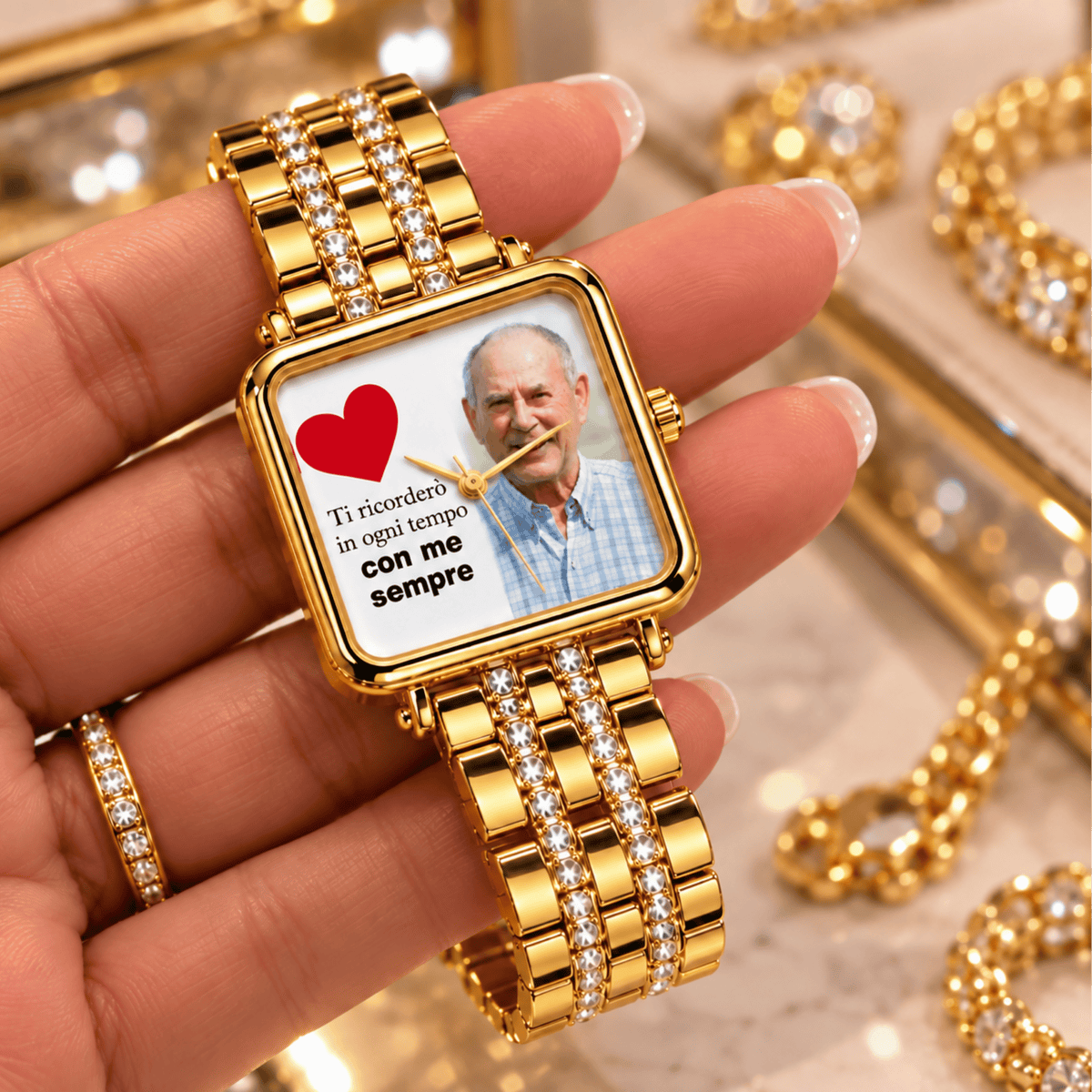 Orologio quadrato strass