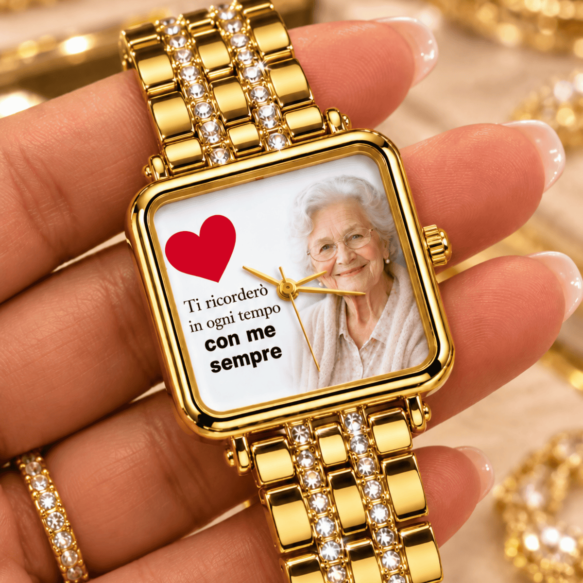 Orologio quadrato strass