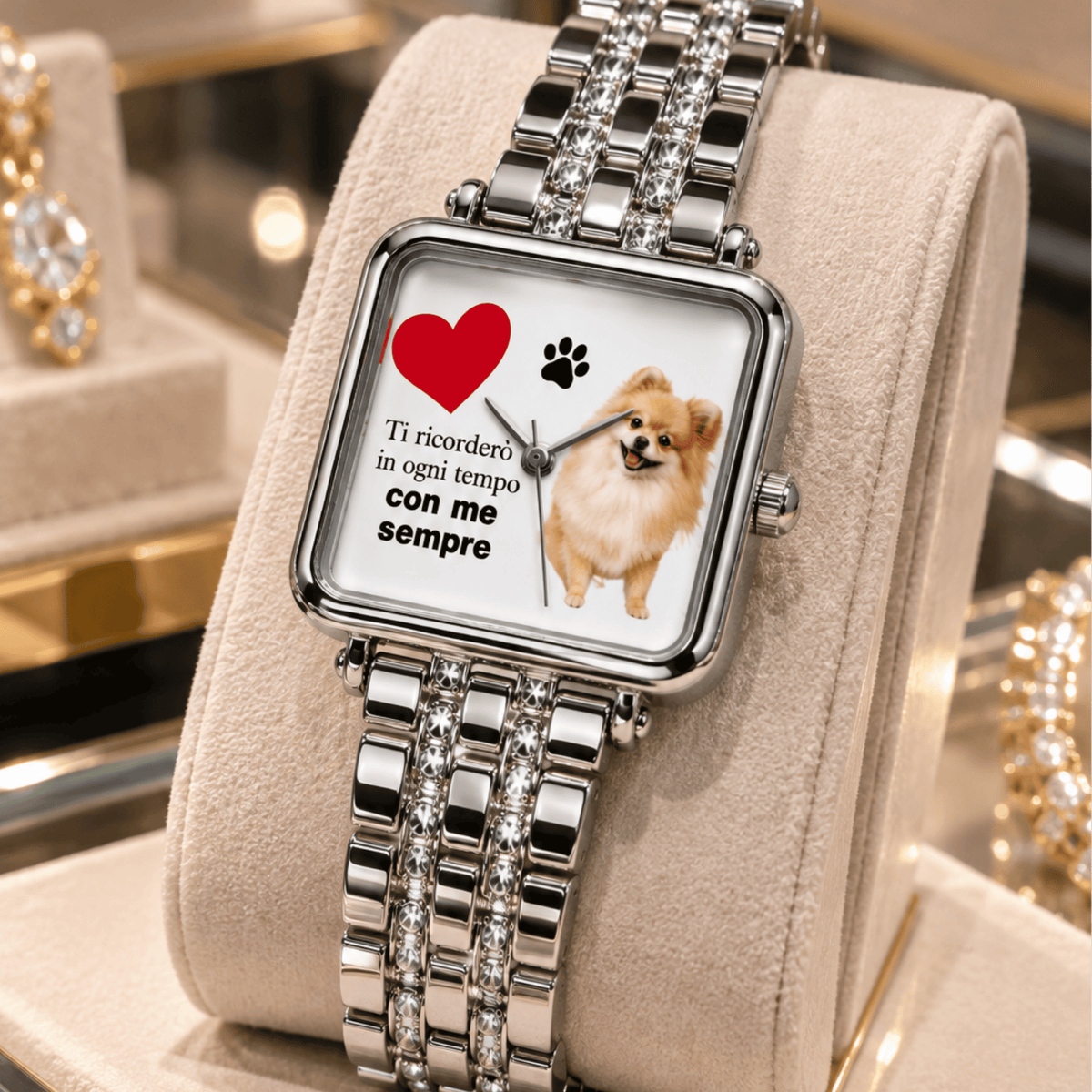 Orologio quadrato strass