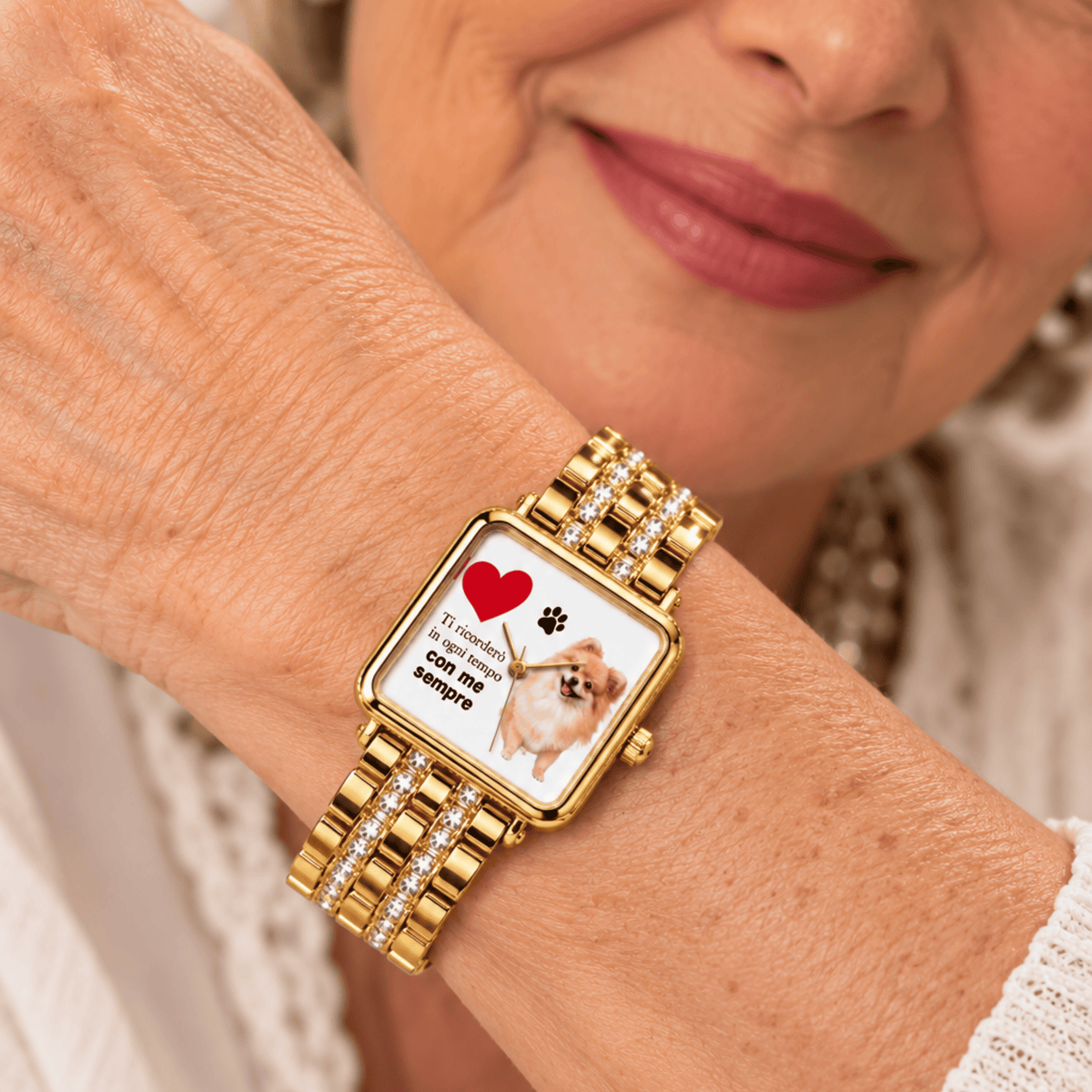 Orologio quadrato strass