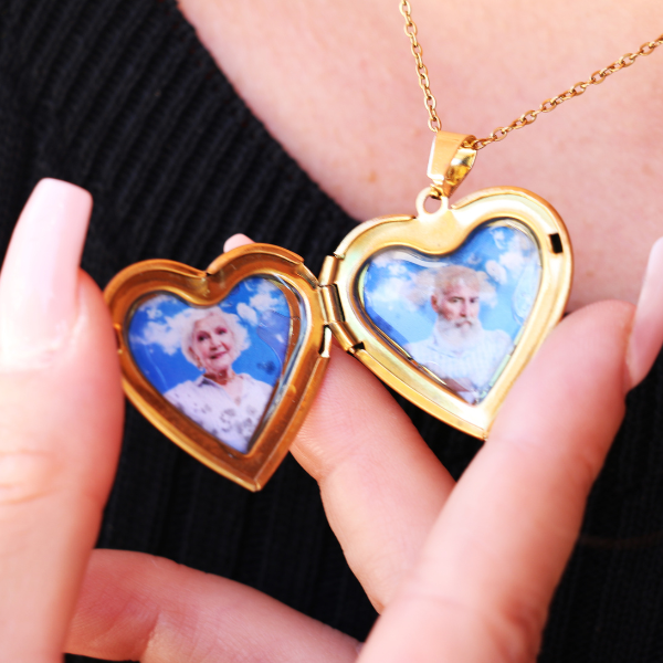 Collana Doppio Cuore Con Foto