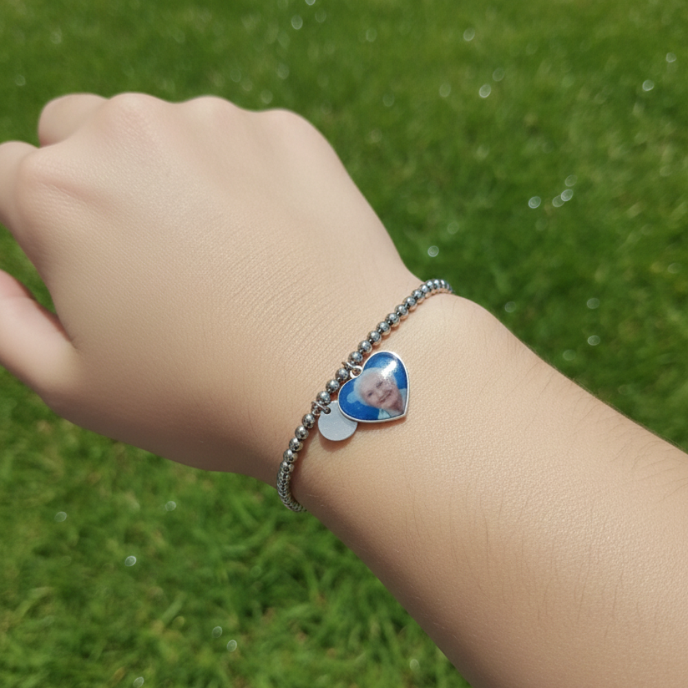 Bracciale Cuore PhotoCharm – Personalizzabile con Foto in Resina