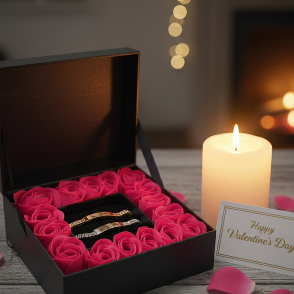 Coppia Bracciali Occhi Incisi Oro & Argento – Legame Eterno con Frase Personalizzata 💑